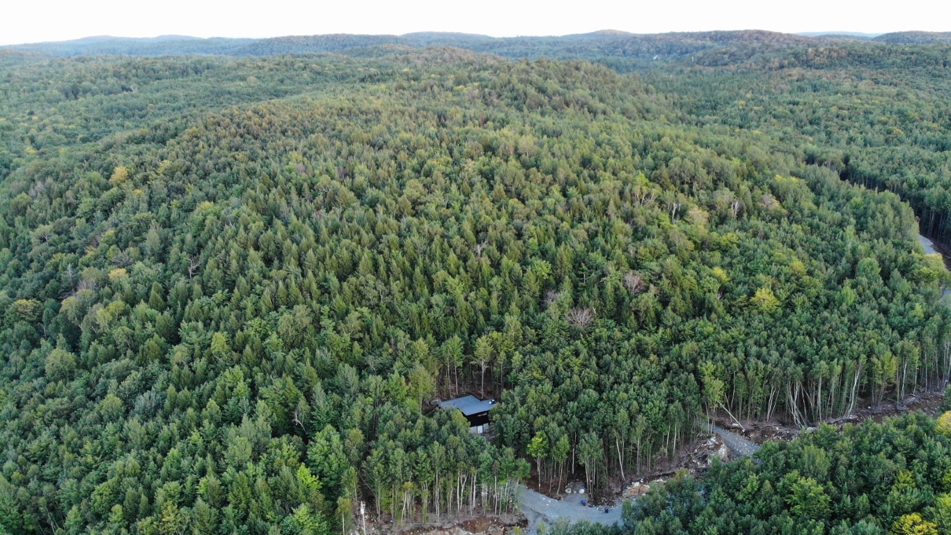 Vue aérienne du chalet